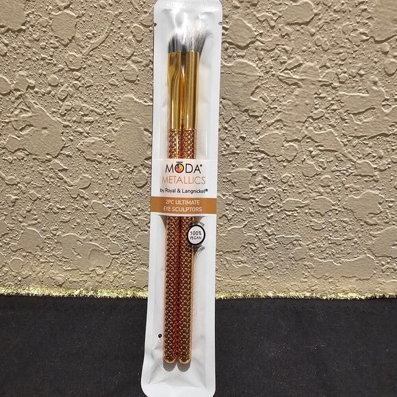 MODA Metallics Eye Sculptor Brushes Set Royal Langnickel Vegan Makeup Brushes - Picture 4 of 7